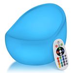 MoNiBloom LED Lounge Chair with Remote, 16 RGB Colors Changing Glow Round Egg Shaped Chair, Waterproof Rechargeable LED Furniture Dimmable Mood Lighting Light for Garden Patio Deck Bar and Pool-Side