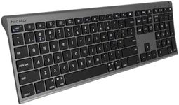 Macally Wireless Bluetooth Keyboard for Mac - Compatible Apple Keyboard Wireless for Mac iOS PC Android - Switch Between 3 Devices with Multi Device Mac Bluetooth Keyboard for MacBook Pro/Air, iMac
