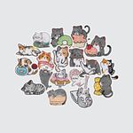 ISEE 360 18Pcs Cartoon Cute Cat Printed Iron Patches Clothes Any Garments T Shirt Bags Caps Dress Girls Boys Multicolored