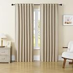 DUALIFE Taupe Flax Linen Curtains 8