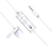 Boya ByM1 Auxiliary Omnidirectional Lavalier Condenser Microphone With 20ft Audio Cable (White) For Vlog, Video, Youtube For Smartphones, Mac, PC, tablet, Camera (By-M1 White)
