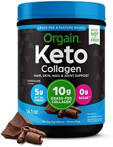 Orgain Keto Collagen Protein Powder, Chocolate - 10g Grass Fed Hydrolyzed Collagen Peptides for Women & Men, Type I & III, 5g MCT Oil - Hair, Skin, Nail, & Joint Support, Non-GMO, Gluten Free - 0.88lb