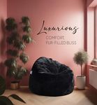 Mollismoons Bean Bag Sofa Couch Bean Bag Without Beans Bean Bag Cover for Kids and Adult Luxury Bean Bags Chair for Adult Lounger Fur Bean Bag Sofa Premium Bean Bag Cover (Black, XXXL)