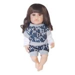 Himaja Little Shopee® | Imported Little Cute Silicone Reborn Girl Doll | Realistic Looking Eyes and Long Hairs | Size 30cm (Dark Blue)