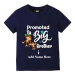 Bouncy Toonz Big Brother T Shirts for Boys Promoted Announcement 100% Cotton Round Neck(bigbro2-navyblue-monkey-6-8y)