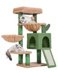 Hey-brother Cat Tree, Cat Tower for Indoor Cats, Cat House with Large Padded Bed, Cozy Condo, Hammocks, Sisal Scratching Posts, Big Scratcher, Cactus MPJ006SCA