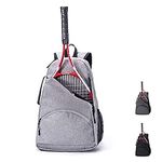 QEES Tennis Racket Bag, Tennis Backpack, Large Capacity Tennis & Racquet Sports Duffle Bag, 36L Racket Holder Equipment Bag for Tennis, Racquetball, Squash (Grey)