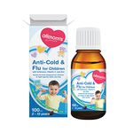 Anti-Cold & Flu for Children - Prevent and Relief Kids Flu Symptoms - Cough, Sore Throat, Fever, Running Nose, Nasal Congestion - Vitamins C for Kids - Zinc - Echinacea & Elder - Improve Immunity - 100ml Liquid - 2-13 Years Old - All Mom's Choice