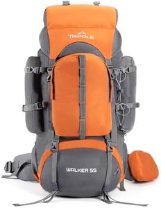 Tripole Walker 55L Internal Frame Rucksack For Hiking | Rain Cover | Water Repellent | Laptop Section | 3 Year Warranty, Orange