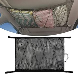 Red de almacenamiento de techo para automóvil, todoterreno, diseño de doble cremallera para evitar caídas, para poner colcha, artículos ligeros, artículos varios, (color negro)