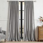 PRIMROSE Silver Grey Curtains 96 inch for Living Room,2 Panels Drapes Blackout Rod Pocket Back Tab Window Treatment Room Darkening Thick Decorative Curtains for Bedroom