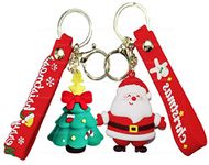 FunBlast Merry Christmas Keychain for Girls, Kawaii Keychain, Keyring, Christmas Gifts for Kids, Santa Keychain, Christmas Decorations Items, Key Ring for Girls, Return Gifts for Kids (Pack of 2)