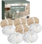 Jumbo Chenille Chunky Yarn for Crocheting - Super Bulky Fluffy Chunky Yarn for Hand Knitting - Extra Thick Soft Blanket Big Yarns 8 Jumbo Pack (27yds,8 oz Each Skein)