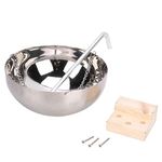 Fdit 20cm Stainless Steel Sauna Aromatherapy Bowl Essential Oil Holder Sauna Supplies Room Accessories