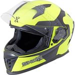 Shox Eclipse Vega Motorcycle Helmet L Gloss Hi-Vis Yellow