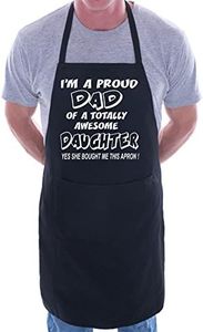 Proud Dad Of Awesome Daughter BBQ Cooking Funny Novelty Apron Black