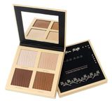 Huda Crush Beauty 4 Color Contour Powder Palette Matte Bronzer Contour Powder Natural Highlighter for Face Sculpting Sun Kissed Look | Oil Control & Waterproof | Creamy & Ultra Fine Texture 30.8g