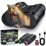 TKWSER Night Vision Binoculars Goggles - 4K Infrared View of 300M for Hunting with 8X Digital Zoom, 2600mAh Rechargeable, with 32GB TF Card, for Adults