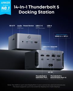 Anker Prime TB5 Docking Station – USB-C Hub with Multiple Ports