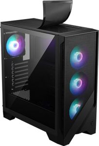 MSI MAG Forge 321R Airflow - Premium Mid-Tower Gaming PC Case - Tempered Glass Side Panel - ARGB 120mm Fans - Liquid Cooling Support up to 360mm Radiator - Vented Front Panel