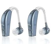 Digital Hearing Amplifier - Personal Hearing Enhancement Sound Amplifier Pair, Rechargeable Digital Hearing Amplifier with All-Day Battery Life, Modern Blue