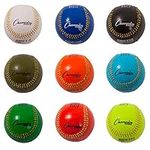 Champion Sports Weighted Training Baseball Set - Rubber Cork Core - Leather Cover - Set of 9 Balls - Graduated Weights - 4 to 12 oz - 9 Inch Diameter