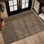 COSY HOMEER 80x120 cm Nonslip Indoor Doormat, Absorbent Dirt Trapper Floor Mat for Front Back Door Entrance, Low Profile Door Entrance Welcome Rug, Brown