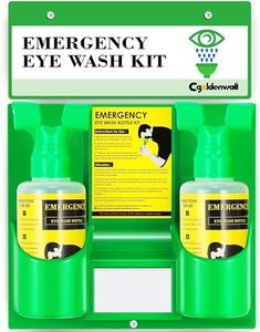 CGOLDENWALL Emergency Eye Wash Station Portable Wall Mounted Eyewash Station Double 500ml Empty Eyewash Replacement Bottle Eye Washing Kit for Personal Use, Without Eyewash Solution