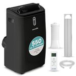 SereneLife Portable AC 12000 BTU, 3-in-1 Cooling, Dehumidifier And Fan Modes, Compact Standing Air Conditioner, Energy Efficient 380 Sq. Ft. Climate Control, Universal Castors And Window Mount Kit