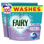 Fairy Non Bio Silk Tree Blossom & Jasmine Washing Liquid Pods, Voted No1 for Sensitive Skin, 100 Washes