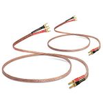 2 Pack 2m HiFi Speaker Wire Cable with Gold-Plated U Fork Spade Plug Speaker Jumper to Banana Plugs, Speaker Jumper Cable Terminal for Audio Speaker amp