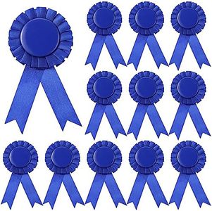DIVINA VITAE 12 Piezas Cintas Medalla Cintas Premio De Medalla para 1, 2, 3 Cintas Premio Lugar Medallas En Blanco Cinta Victoria Niños Medalla Fútbol Cinta Roseta Competiciones Escolares (Azul)