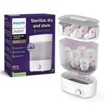 Philips Avent Sterilizer & Dryer for Baby Products | Babies Fall Ill Less in Philips Avent Sterilizer Homes & get 2X Better Germ Protection vs Boiling*| Built-in Dryer | 2 Yr Warranty | SCF293/00