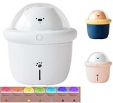 Portable Mini Ultrasonic Bear Humidifier for Bedroom Baby Car Desk. Cute Cool Mist Small Air Humidifier with USB for Home Office Travel Nursery Pet Plant. Silent & Auto Shut-off - ASTROVIS (White)