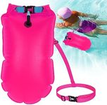 Minicoco Swim Buoy Waterproof Swimming Floats PVC Tow Float Dry Bagor Adults and kids Inflatable Watertight Dry Bagfor Open Water Water Sports Triathletes Kayakers Snorkelers (Rose)