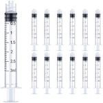 20 Pack 3ml Syringe Luer Lock Sterile Individual Wrap, Plastic Syringes without Needle for Science Labs, Glue Applicator, Feeding Pets, Measuring Liquids (20x3ml)