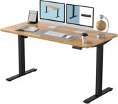 FLEXISPOT EN1 Electric Stand Up Desk with Desktop 55 x 28 Inches Whole-Piece Desk Ergonomic Memory Controller Standing Desk Height Adjustable Primo(Black Frame + 55" Maple Top)