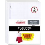 Five Star Loose Leaf Paper, Notebook Paper, Graph Paper, Reinforced Filler Paper, Fights Ink Bleed, 8.5 x 11, 100 Sheets/Pack (3 Count)