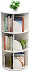 Toytexx Inc and Design 3 Tier 360° Rotating Stackable Shelves Bookshelf Organizer (White)