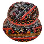 ZLYC Fashion Print Bucket Hat Summer Fisherman Cap for Women Men (Tribal (Red))