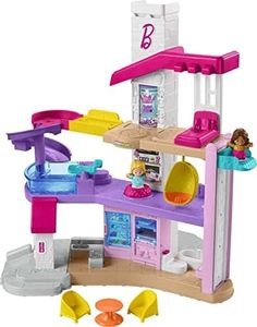 Fisher-Price Little People Barbie Toddler Toy Little DreamHouse Playset with Music Lights & Figures for Pretend Play Kids Ages 18+ Months​