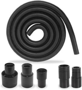 Peachtree Woodworking Supply 10 Foot Long Dust Collection Power Tool Hose Kit with 5 Fittings/Attachments for Multiple Types/Brands of Power Tools and Work Shop Vacuums