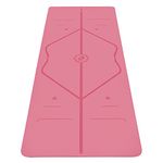 Liforme Travel Yoga Mat – Free Yoga Bag included - Patented Alignment System, Warrior-like Grip, Non-slip, Eco-friendly and Biodegradable, Ultra-lightweight, Sweat resistant, Long, Wide and Thick - Pink