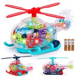 Zest 4 Toyz Musical Toy Transparent Gear Helicopter for Kids Concept Electric Toys with Bump & Go Action for Kids Light & Sound Toy (Pack of 1) Battery Included