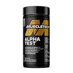 Testosterone Booster for Men, MuscleTech AlphaTest, Tribulus Terrestris for Men, Max-Strength ATP & Test Booster for Men, Boost Free Testosterone and Enhance ATP Levels, 90 Capsules -package varies