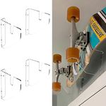 WANLIAN Skateboard Wall Mount Display Rack Skateboard Wall Rack Display Rack Hanger Rack Skateboard Wall Mount Bracket Deck Rack (Transparent 2 Pairs)