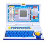 AHYRA Educational Laptop Computer Toy with Mouse for Kids Above 3 Years - 20 Fun Activity Learning Machine, Now Learn Letter, Words, Games, Mathematics, Music, Logic, Memory Tool - Blue