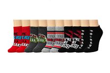 Friends TV Series Themed Quotes Novelty Socks for Men & Women - 5 Pairs of Unique & Fun Low-cut Printed Ankle Socks - Perfect for Everyday Casual Wear & Other Occasion - Size 6-12 Comfortable Fit