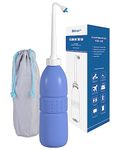 Hibbent Portable Bidet Sprayer, Travel Bidet, Handheld Bidet Bottle for Toilet 620ml Extra Long Pointed Nozzle Spray for Childbirth, Personal Hygiene, Outdoor, with Travel Bag -21.8oz/Purple