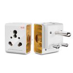 GM 3050 16 AMP 3 Pin Multi Plug Travel Adaptor Suitable for Class I and II Electrical Appliances - White